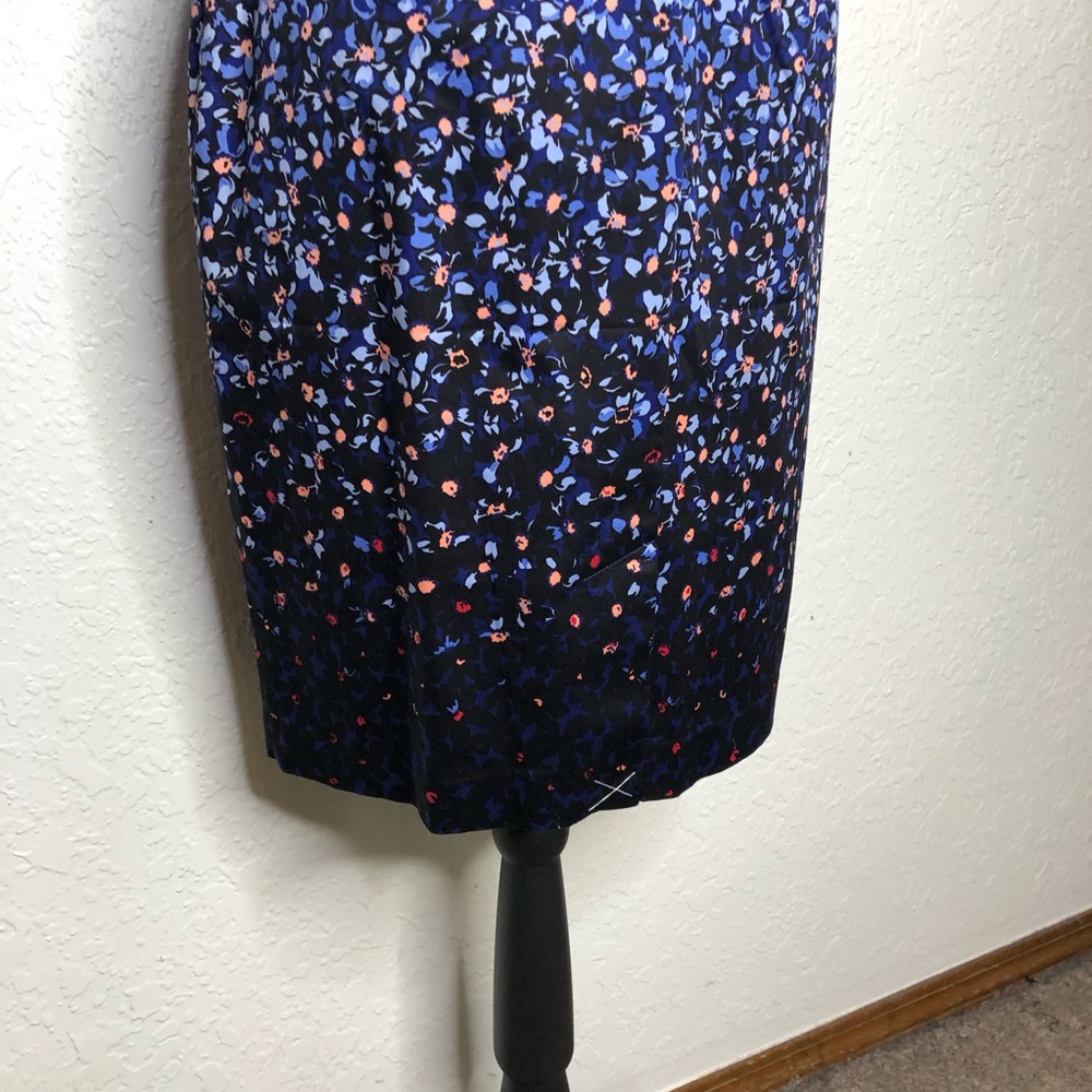 Talbots white pink blue floral ombre short sleeve sheath dress size 6 Petite 6P - Picture 12 of 16